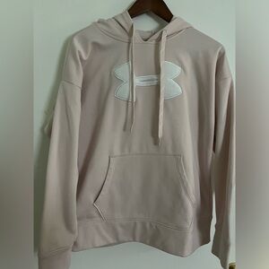 Under Armour Light Pink Hooded Loose Coldgear Sweatshirt, Size M